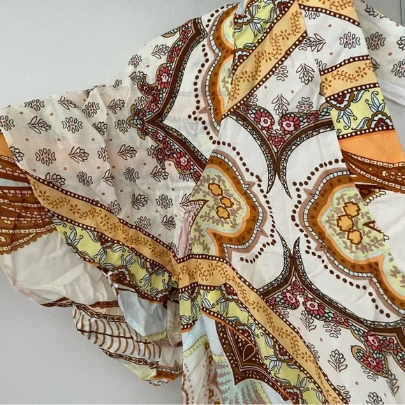 ANTHROPOLOGIE Farm Rio V Neck Flutter Sleeve Dress - Picture 14 of 15